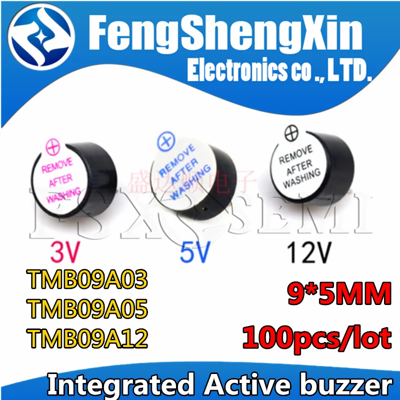 100 шт./лот TMB09A03 3V TMB09A05 5V TMB09A12 12V интегрированный активный звуковой сигнал 9*5 мм