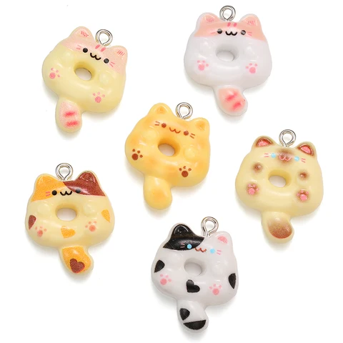 5 шт., шармы-пончики с котом, YuenZ