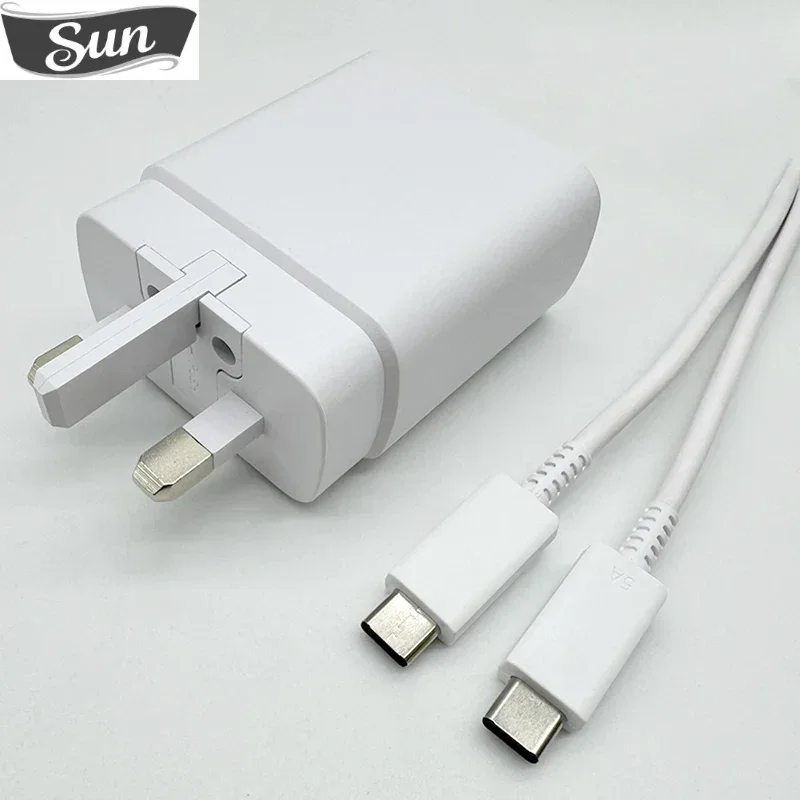 Зарядное устройство Samsung S24 ultra 45 Вт UK Super Fast Charge 5A USB Type C Pd Быстрая зарядка для Galaxy S23