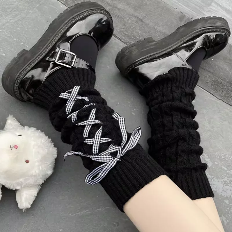 Женские вязаные гетры Y2K в японском стиле