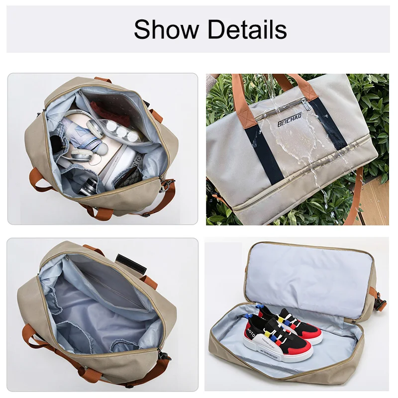 Travel Bags For Women Large Capacity Men's Fashion Sports bag Waterproof Weekend Sac Voyage Female Messenger Dry And Wet
