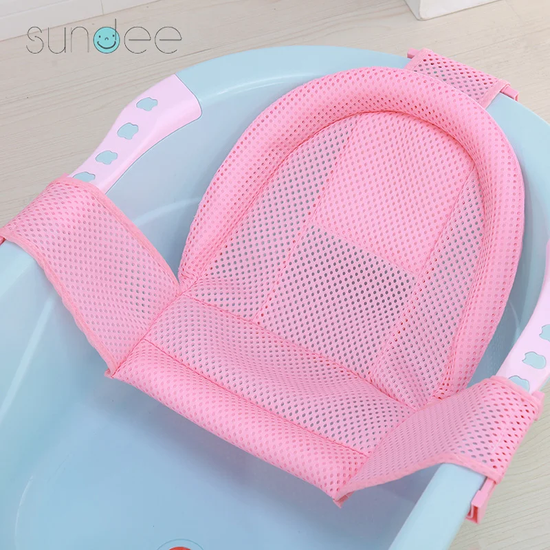 

Baby Shower Bath Tub Pad Newborn Bath Seat Support Mat Non-Slip Infant Bathtub Net Safety Nursing Foldable Support Body Cushion