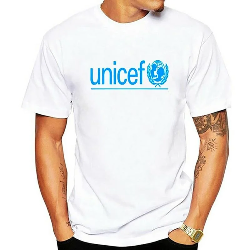

New UNICEF WHO Men White T-Shirt Size S to 3XL