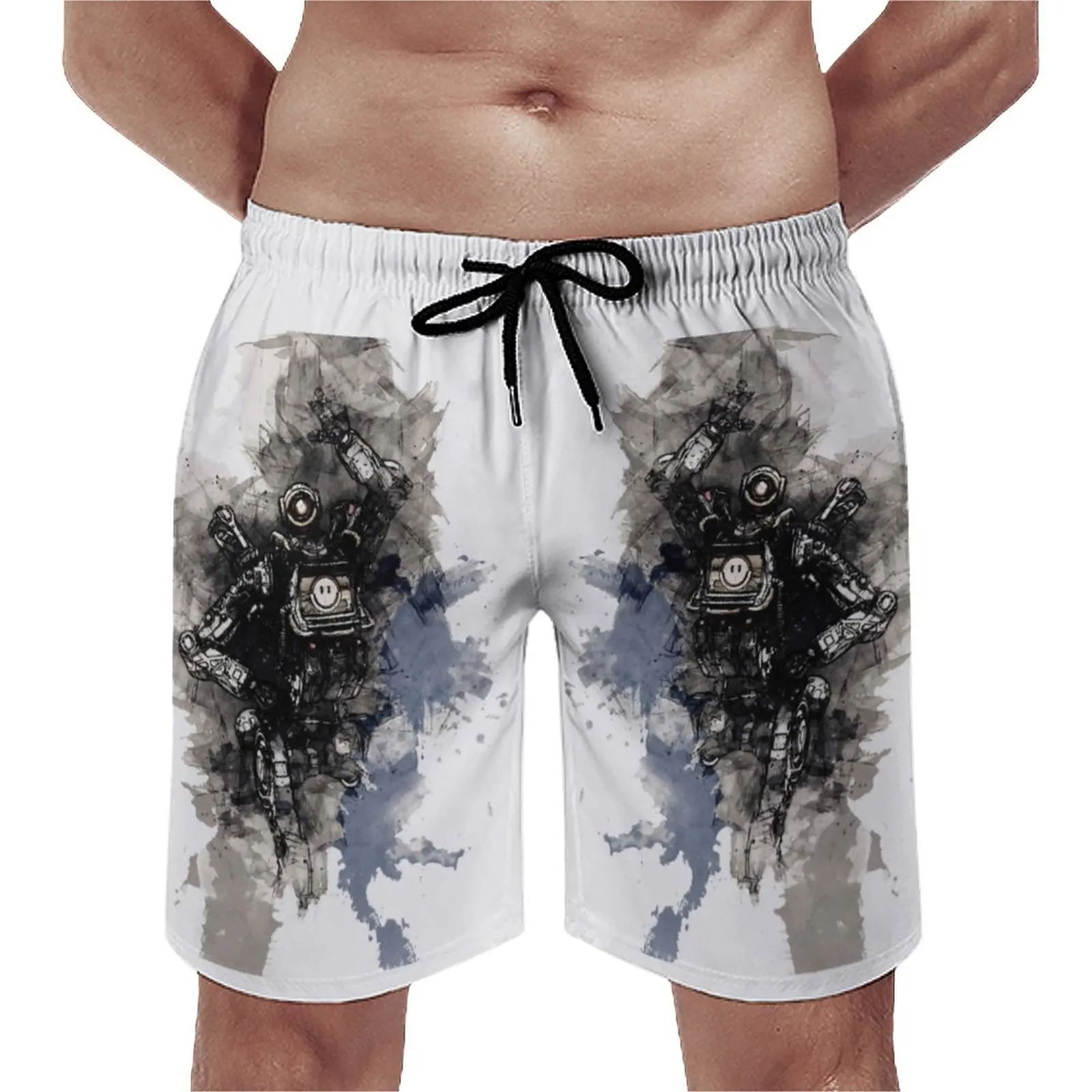 

Pathfinder Apex Legends Board Shorts Video Game Pattern Bathing Swimming Trunks Polyester Men Swim Trunks