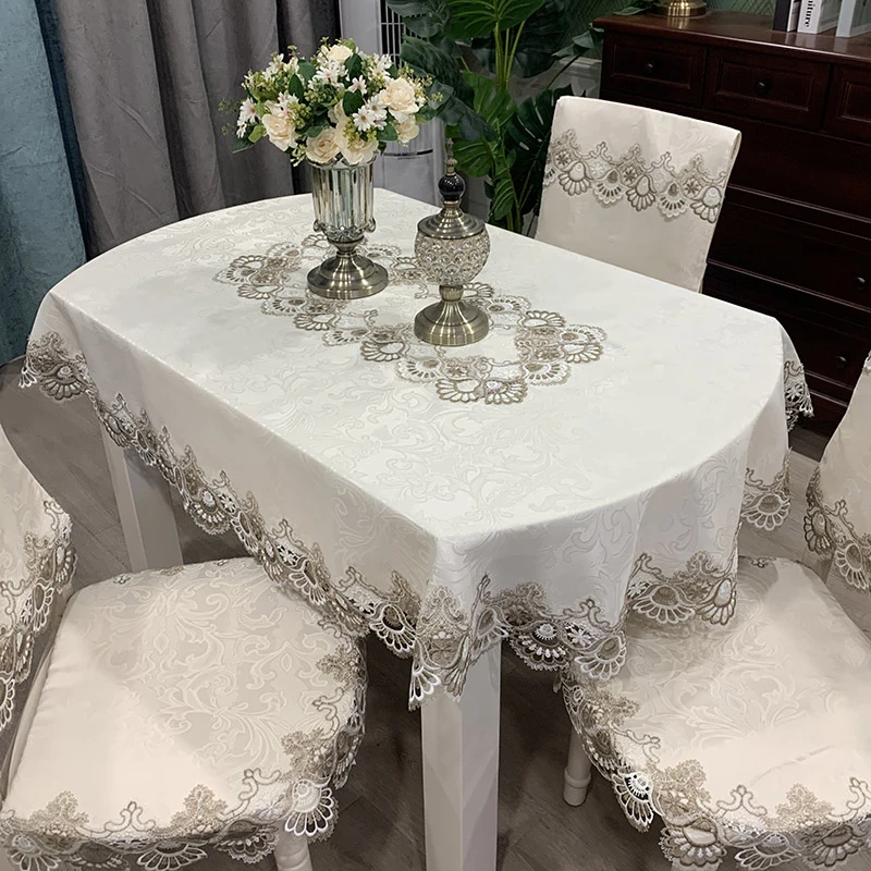 Овальная скатерть с вышивкой складной чехол для чайного столика европейская