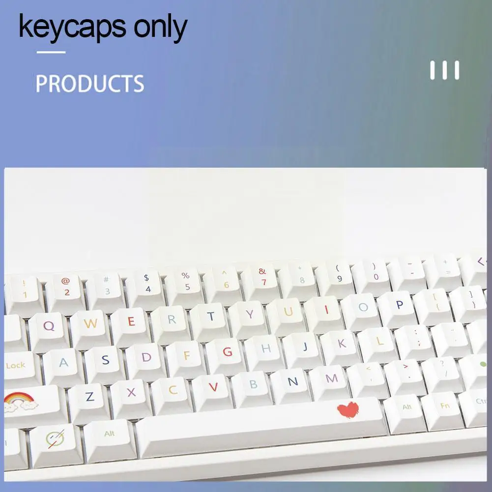 

127 Pbt Cap Xda профиль Персонализированная Минималистичная белая цветная ручка английская Крышка для механической платы Rk 6 N6k2