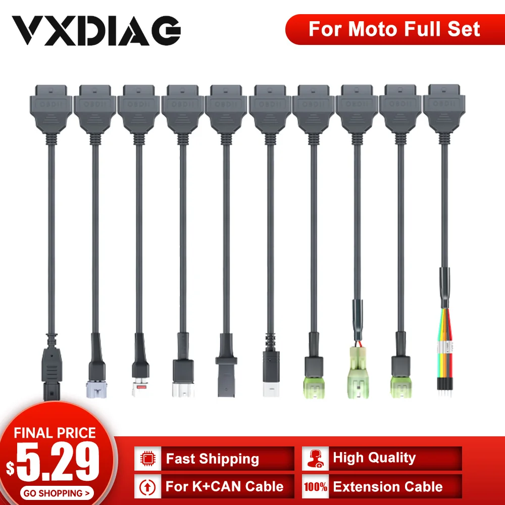 

Удлинительный кабель OBD2 для мотоцикла, полный комплект для YAMAHA 3Pin/4Pin для Honda 4Pin/6Pin для KTM 6Pin для K + CAN, универсальный кабель