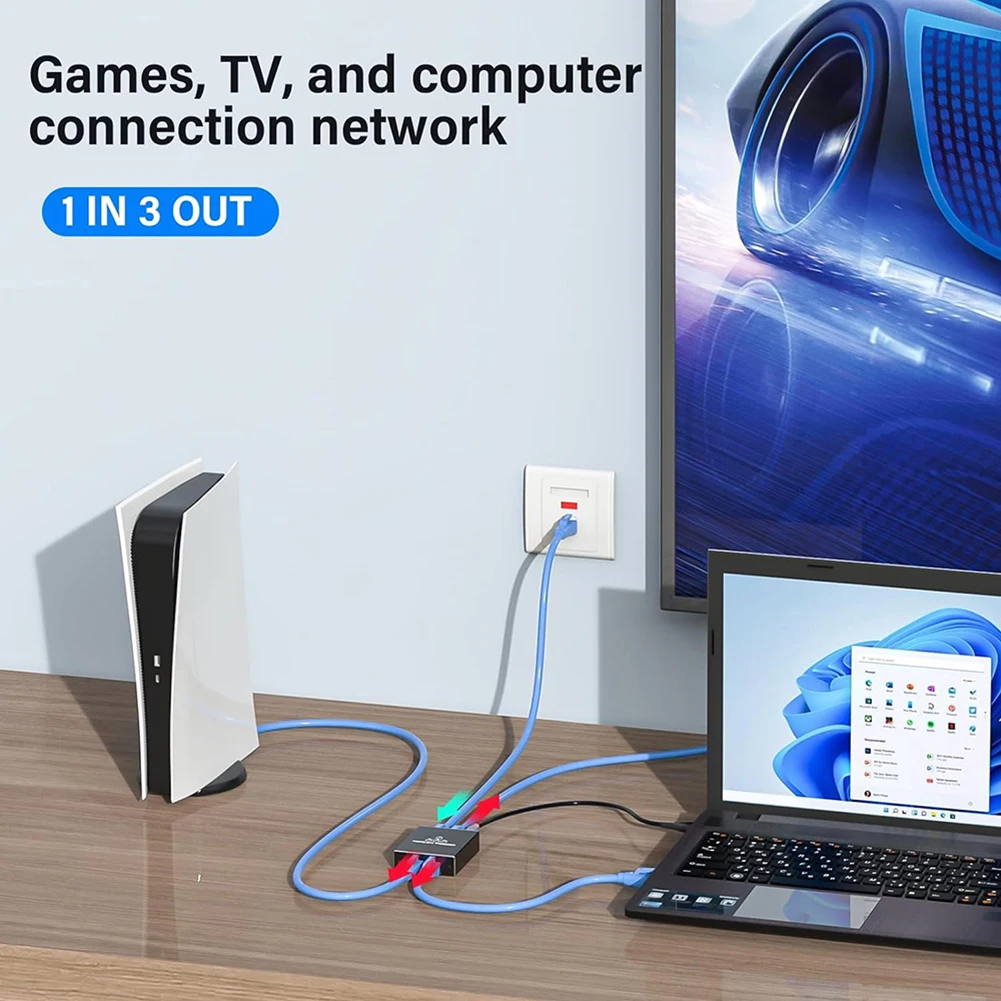 Разветвитель сетевой RJ45 для кабеля питания Cat5/5e/6/2/1 1000 Мбит/с