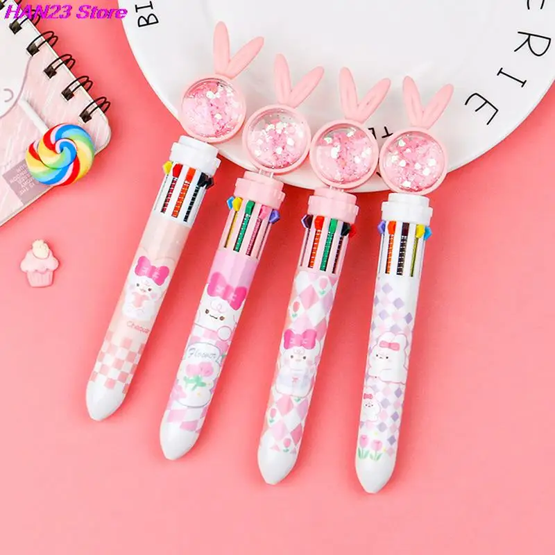 

1Pcs Cute Rabbit Cartoon 10 Colors Ballpoint Pen Cute Multicolor Ballpoint Pens School Office Supply Gift Stationery 0.5mm