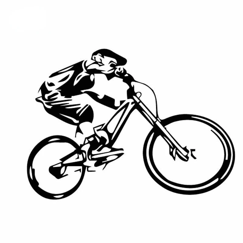 

15.4CM*11.2CM Funny Dazzling Cyclist Bike Cycling Interesting Vinly Decal Cool Car Sticker Black/Silver