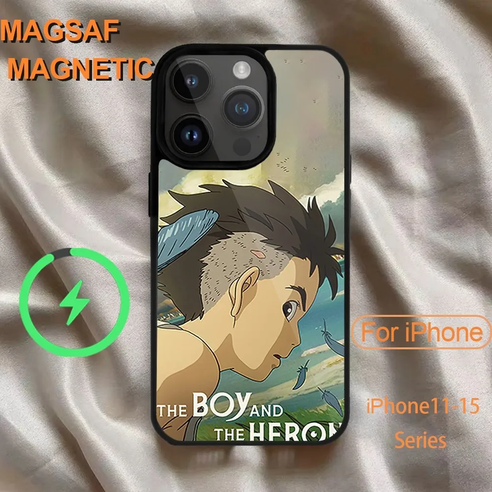 Чехол для телефона BEAST KINGDOM The Boy And H-Heron iPhone 14 13 12 11 15 Pro Max Magsafe с беспроводной