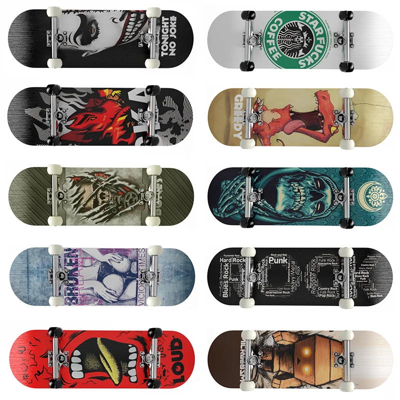 Diy Skate Park Tech Parts Deck Stunt Metal Bracket Bearing Wheel Tabletop Toys