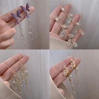 40 styles european and american earrings women long pearl butterfly earrings temperament tassel earrings for bride wedding party