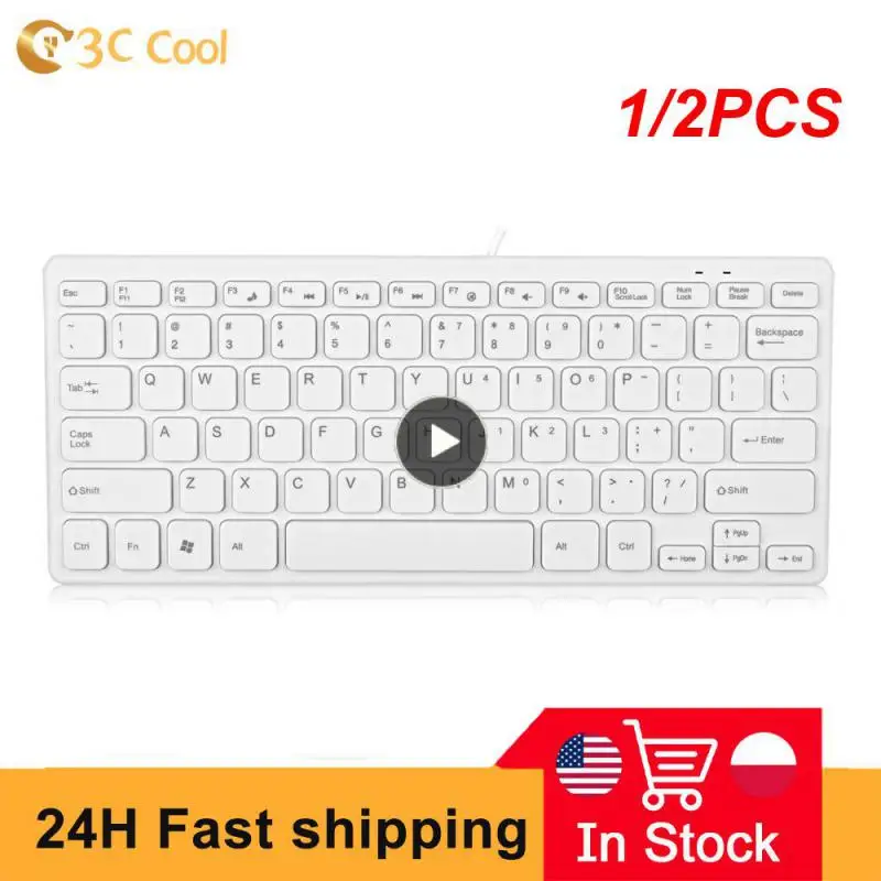 

1/2 шт., компактная Проводная клавиатура с 89 клавишами