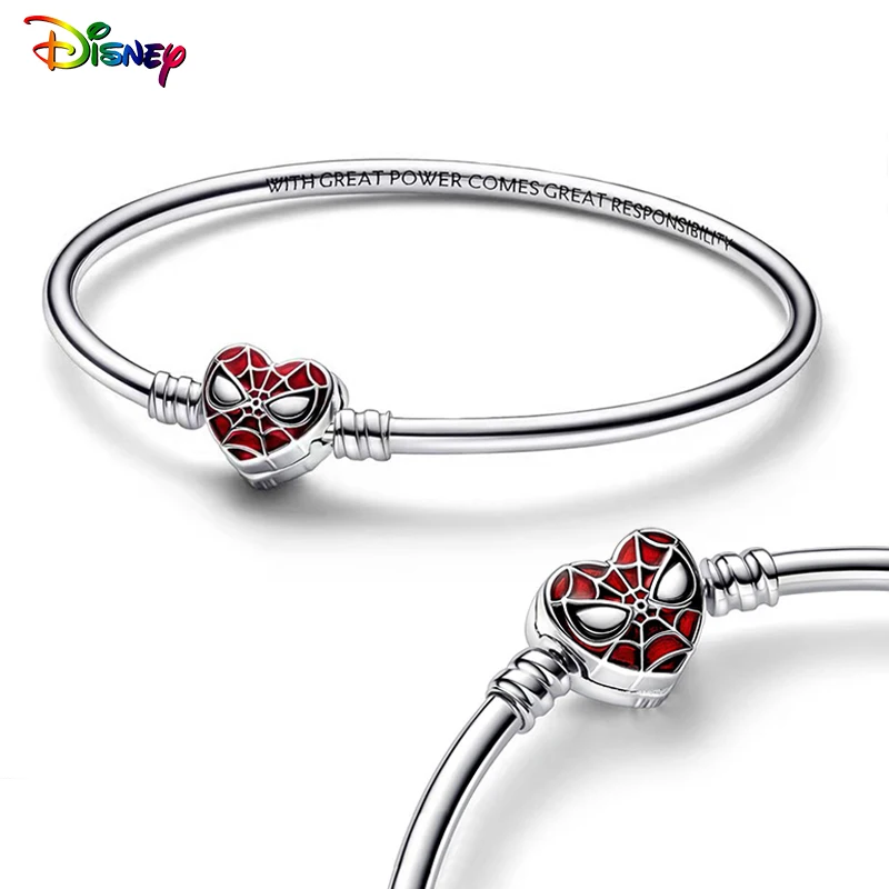 Disney Hot Sale Heart Snake Chain Bracelets For Women 925 Sterling Silver Bangles Fit Original Charms Beads Jewelry