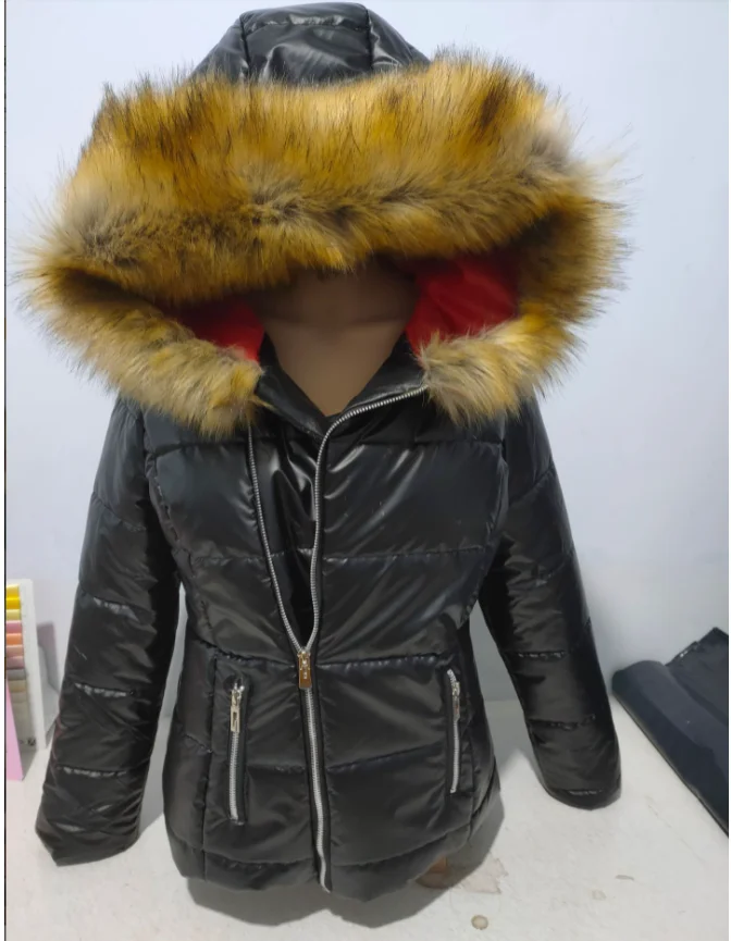 Women's Warm Jacket Overcoat 2021 Casual Zipper Solid ColorClothes Winter Black Women's Coat Fur Hooded Long-sleeved Thick Coats