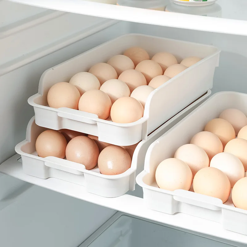 

Egg Storage Box Refrigerator Organizer Food Containers Egg Fresh-keeping Case Holder Tray Dispenser Kitchen Storage Boxes