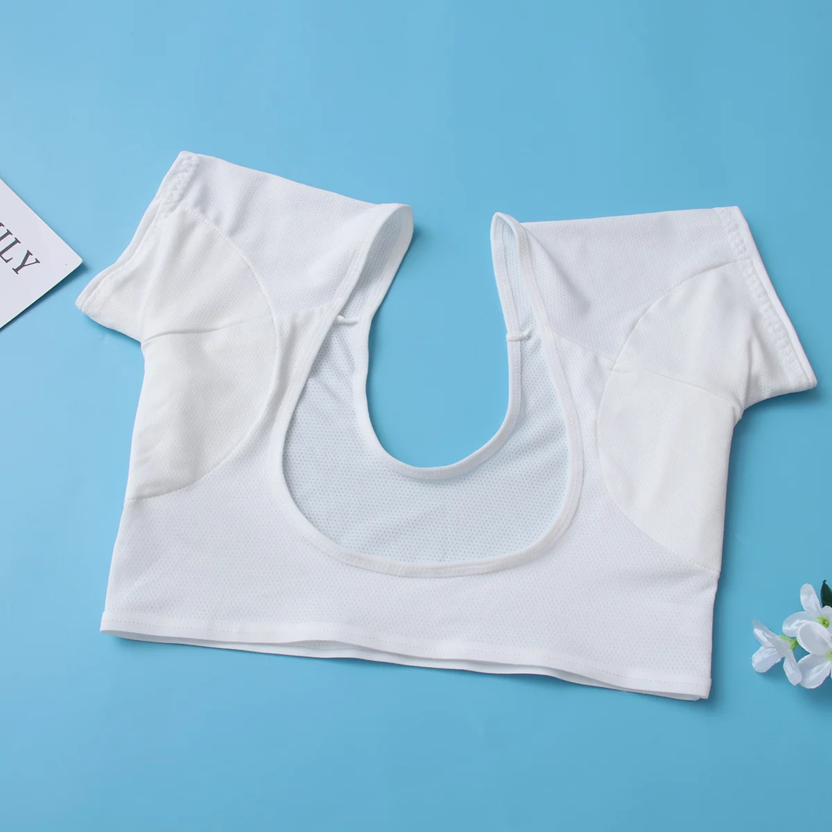 

1 шт., Подмышечные прокладки для жилета от пота, Короткие дышащие удобные для женщин и девушек (Размер M Белый)