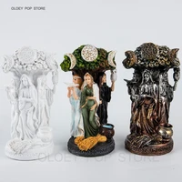 home decor figures sculptures ornaments irish triple goddess bronze finish white resin statue office room craft accessories gift