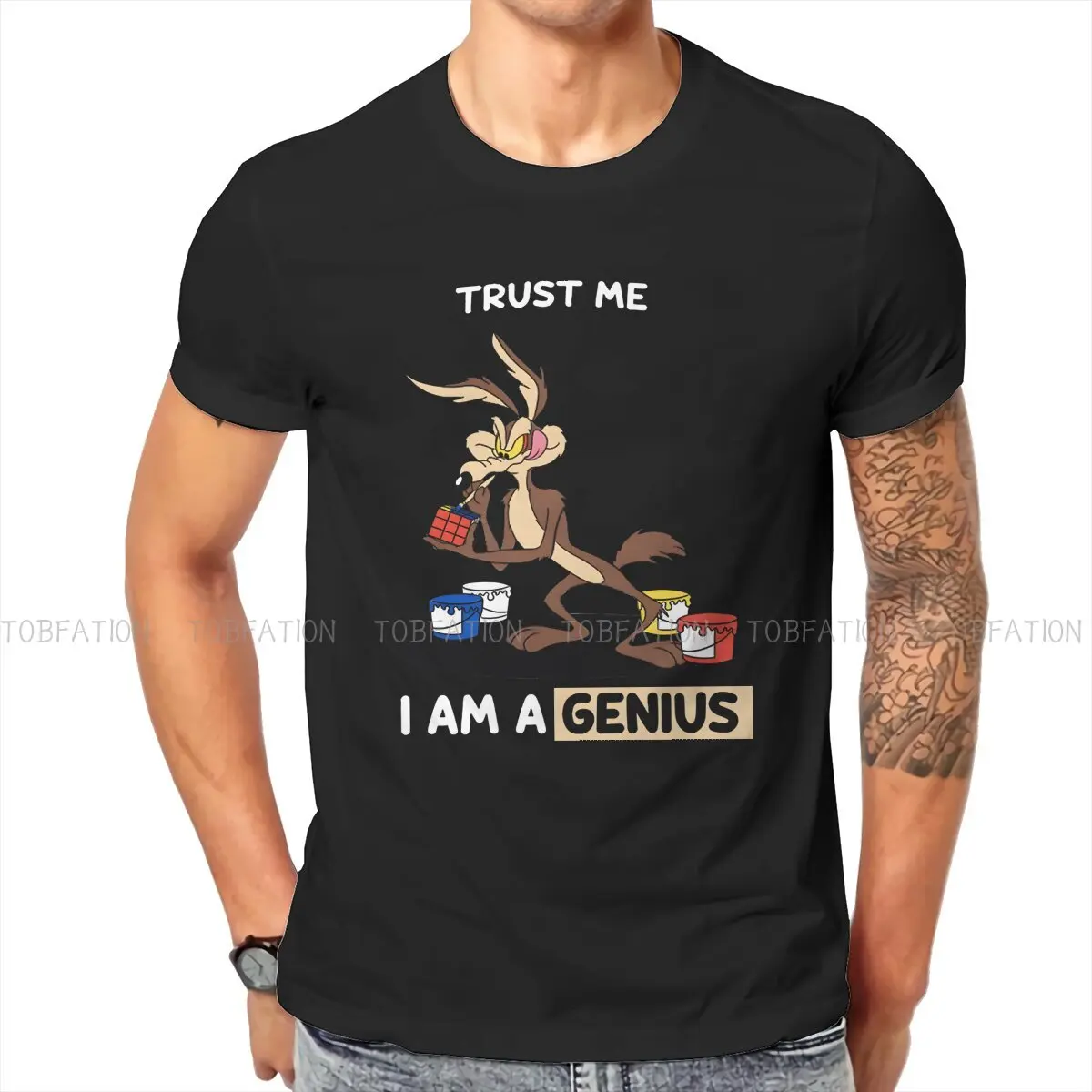 

Trust Me I Am A Genius Special TShirt Wile E. Coyote and the Road Runner New Design Gift Clothes T Shirt Short Sleeve