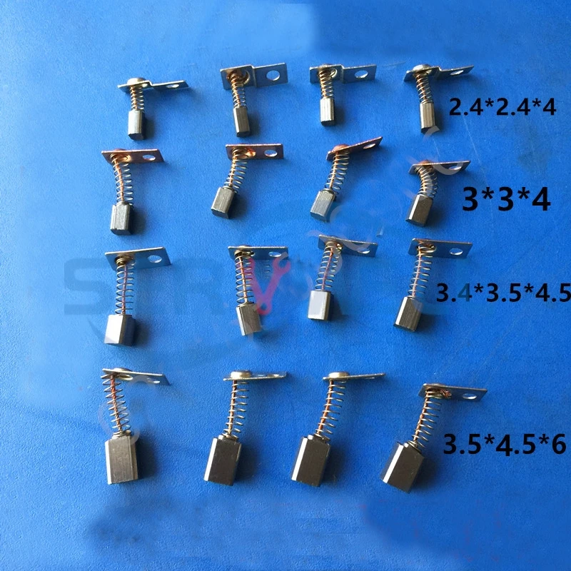 10 шт. 3x3x4 мм 3,5x3,5x4,5 мм 2,4x2,4x4 мм 3,5x4,5x6 мм угольная щетка силовой электрический инструмент для стоматологической машины гравировальный станок