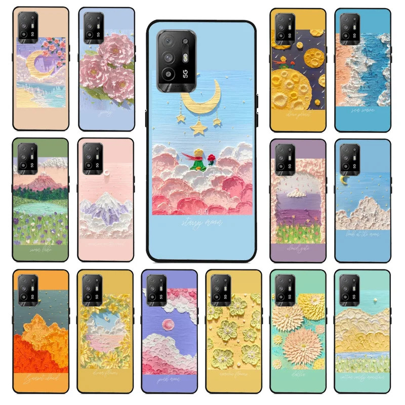 

Peony Flower Prince Cloud Sea Painting Art Phone Case for OPPO A54 A74 A94 A53 A53S A9 A5 A15 A91 A95 A73 A31 A52 A93 A92