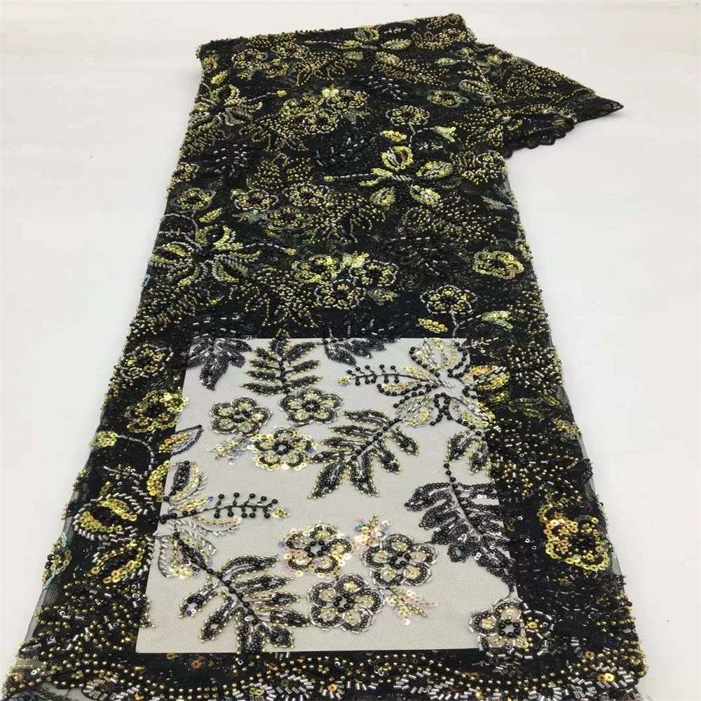 

2023 французская Свадебная Роскошная африканская фототкань, Высококачественная нигерийская вышитая бисером ткань-трубка для WeddingXX64257