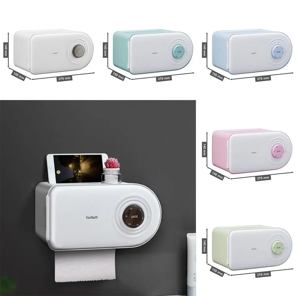 

Mounted No Punching Kitchen Paper Storage Roll/Draw Paper Dispenser Storage Rack Tissue Box Shelf Toilet Paper Holder