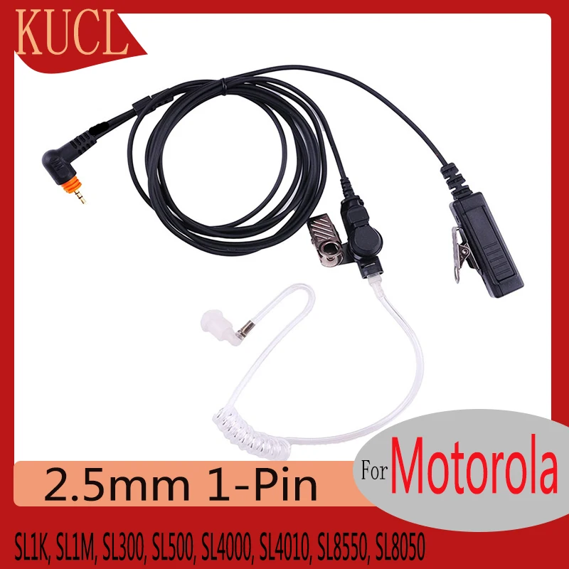 RISENKE Two Way Radio Headset for Motorola SL1K,SL1M,SL300,SL500,SL4000,SL4010,SL8550,SL8050 Walkie Talkie Earpiece with Mic PTT