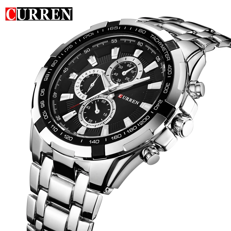 

CURREN Watches Men Top Brand Fashion Casual Quartz Wristwatches Male Classic Analog Sports Steel Strap Clock relogio masculino