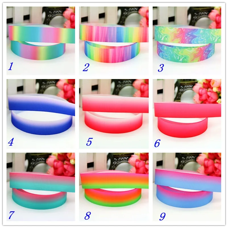7/8 ''градиент цвета выцветает печатную ленту из репсовой ленты головной убор