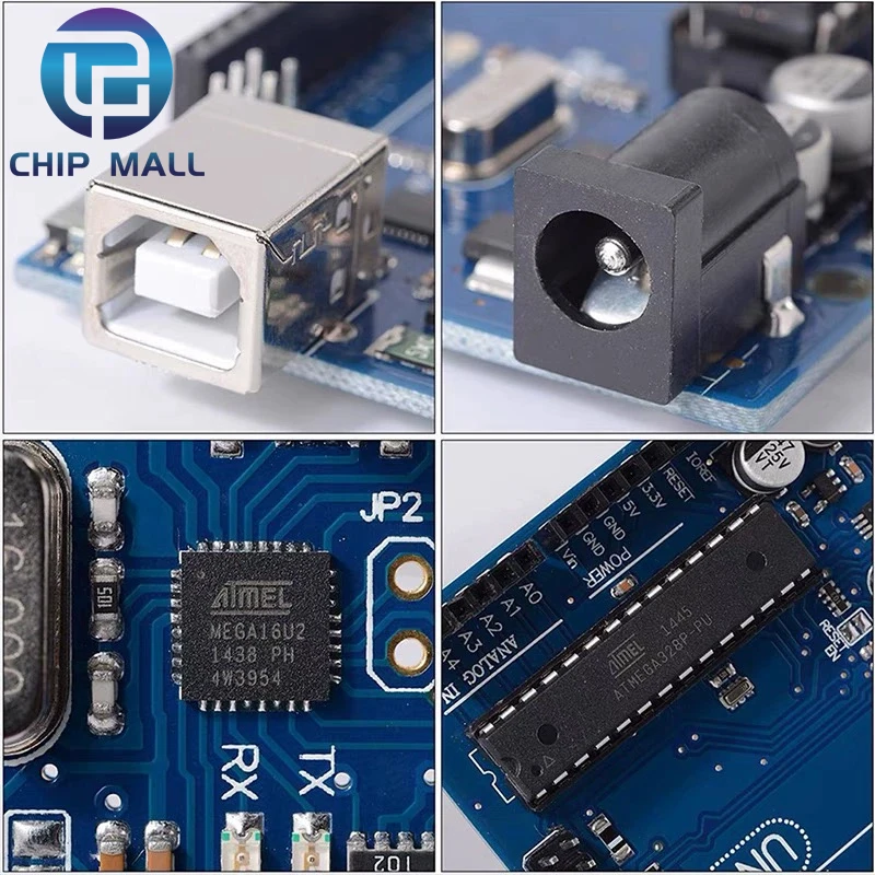 Фото UNO-R3 плата разработки официальная версия управления ATmega328P MCU модуль совместимый с кабелем распределения данных №2