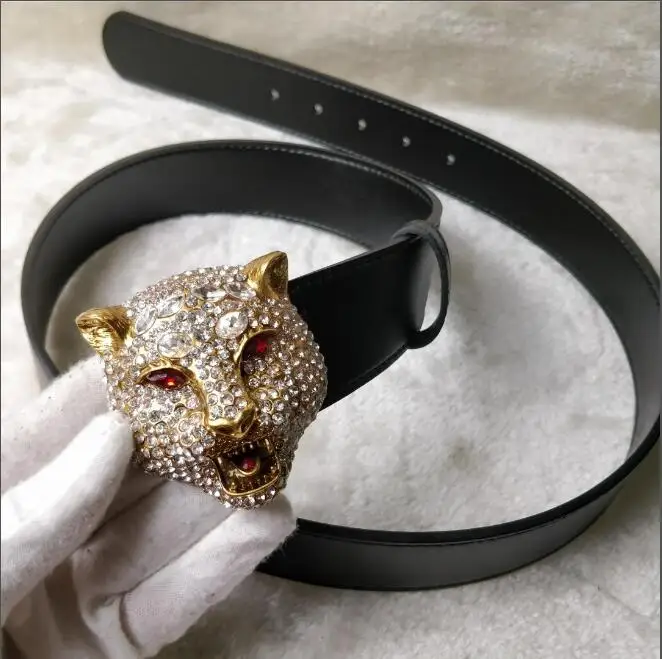 

Мужской ремень в западном стиле, черный кожаный ремень из сплава с дизайном в виде тигра, Модный деловой роскошный ремень для джинсов, повсе...