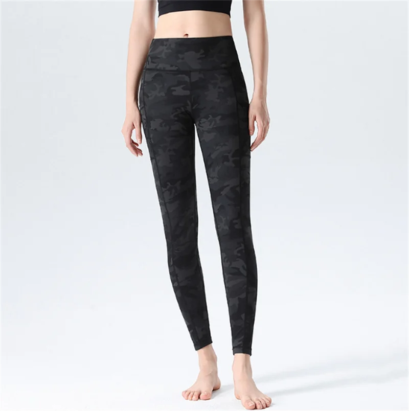 

Камуфляжные штаны для йоги с высокой талией и принтом, женские эластичные облегающие дышащие спортивные брюки до щиколотки для фитнеса