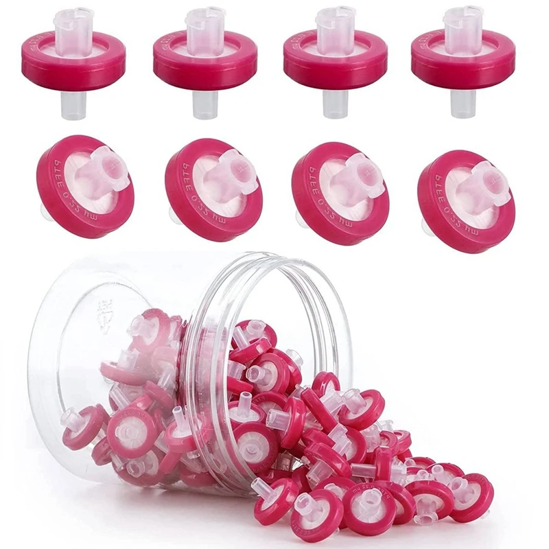 

1Set Syringe Filter PTFE Hydrophobic 0.22Um Membrane 13Mm Pore Size Filtration Non-Sterile Syringe Lab Filters