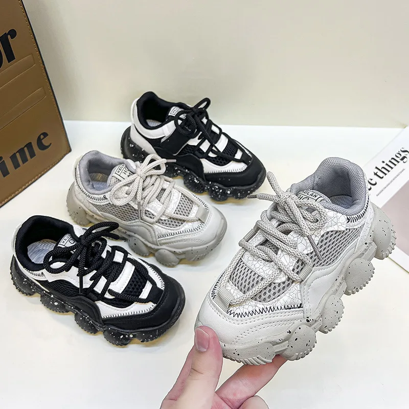 

Fashion Stone Pattern Children Sneaker Soft Bottom Trekking Shoes Girls Handsome Boys Arch Support Hiking Shoes Sports F08013