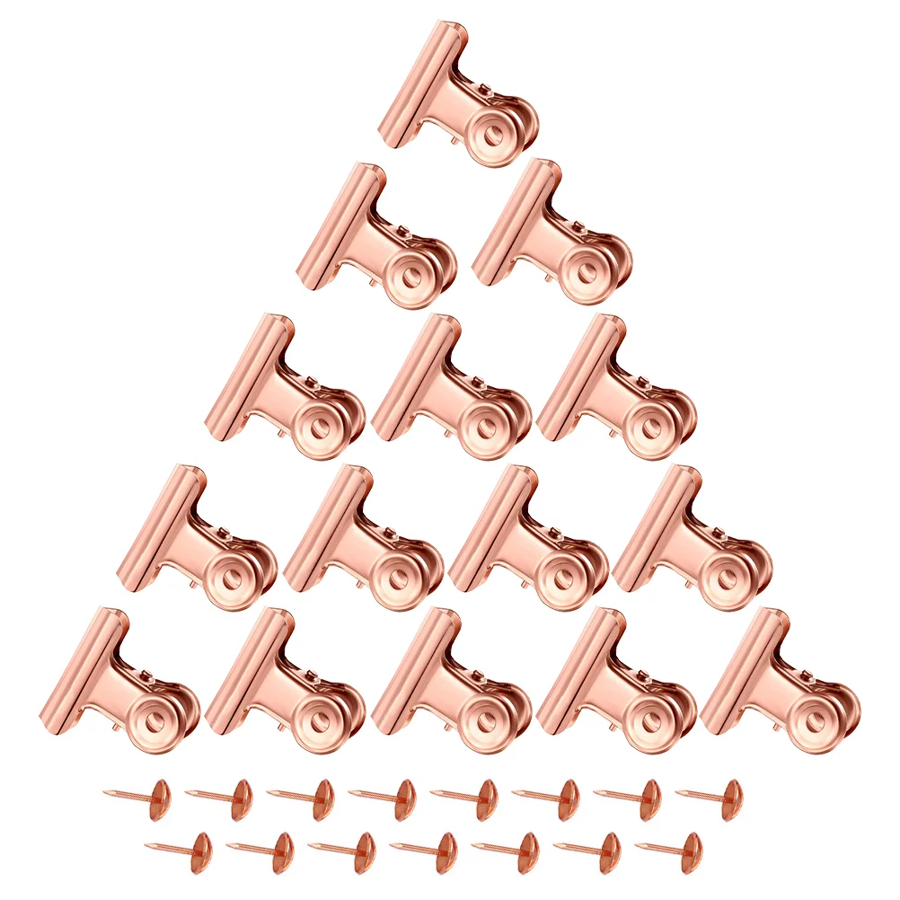 

1 Set Iron Photo Folders Decorative File Clips Office File Clamp Thumbtacks Set