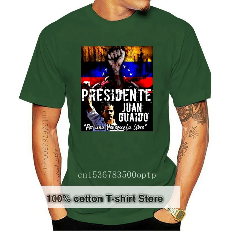 

Presidente Juan Guaido Por Una Venezuela Libre Black T-Shirt S-3Xl 2020 Men Fashion O-Neck T Shirt Homme Create T Shirt