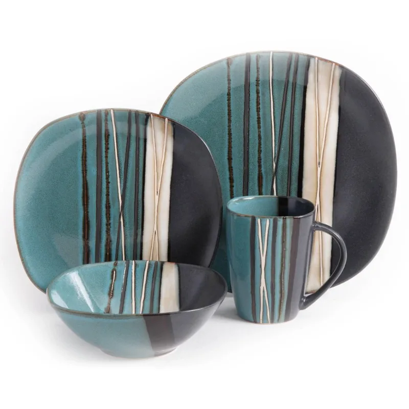 

Bazaar Teal 16-piece Dinnerware Set