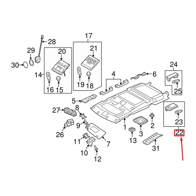 Автомобильный светильник для чтения косметического зеркала XDE 500320 Для Land Rover