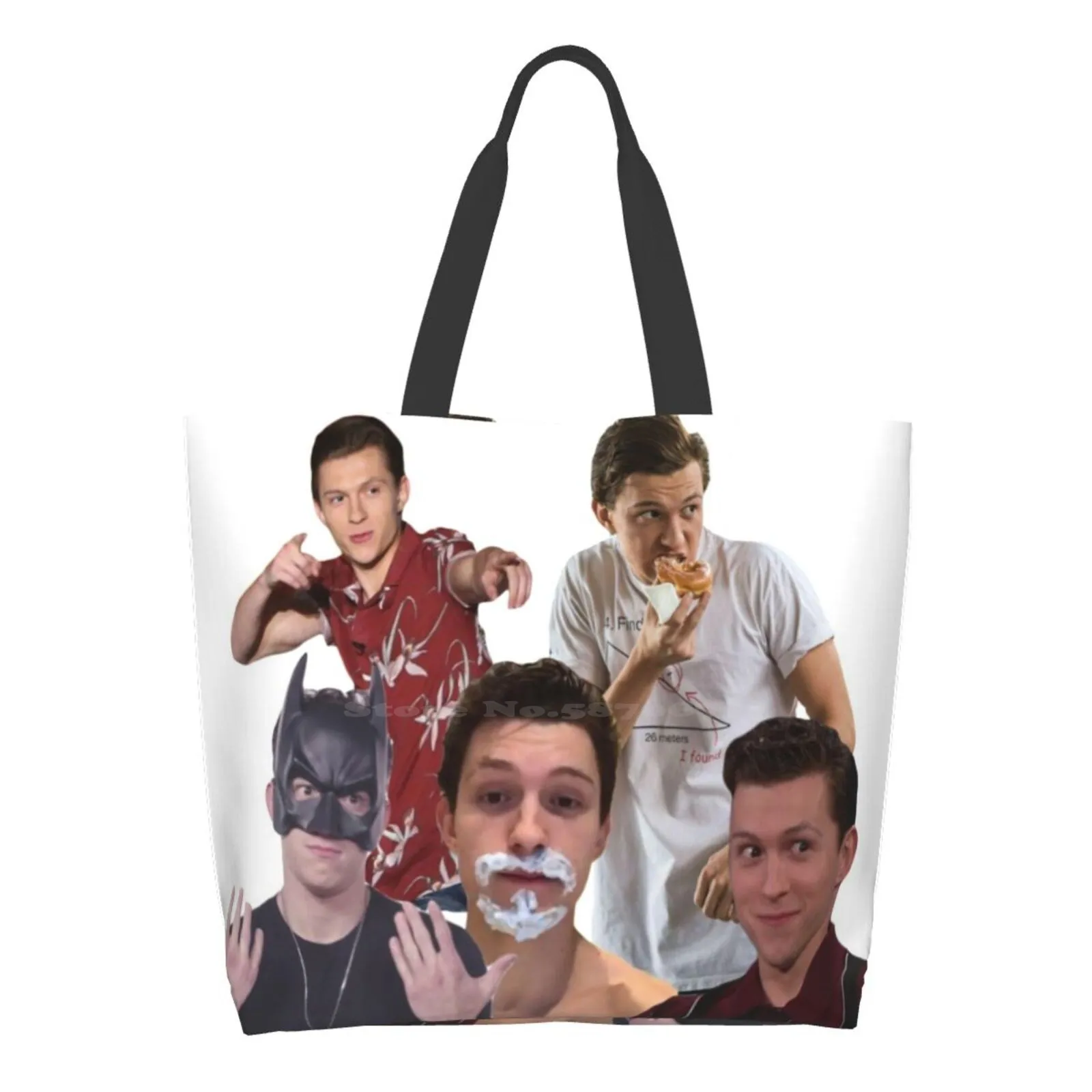 

Tom Holland Funny Reusable Shopping Bag Tote Large Size Tom Holland Homecoming Far From Home British England London New York