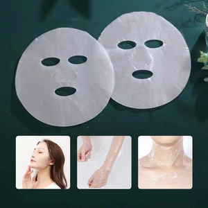 Одноразовая пластиковая пленка для лица, маска для лица, наклейки на шею, бумажные Прозрачные полиэтиленовые маски, Обертывающие косметические инструменты для лица