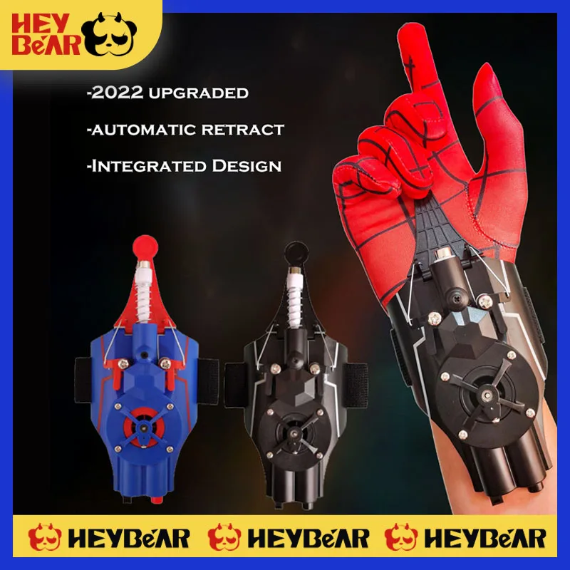 

Spiderman Web Shooters upgraded Automatic Retract Spider Man Wrist Launcher USB Charge Cosplay Gadget Toy for Children Gift Kids