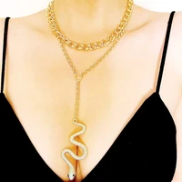 vintage snake pendant necklace jewelry for women punk rock gold color choker chain necklace accessories