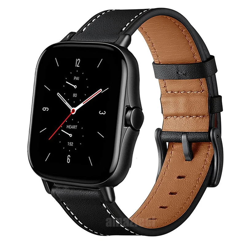 

For Xiaomi Huami Amazfit GTS 2 mini 3 2e Strap Genuine Leather bracelet for amazfit bip S Lite U Pro Wristband Replacement belt