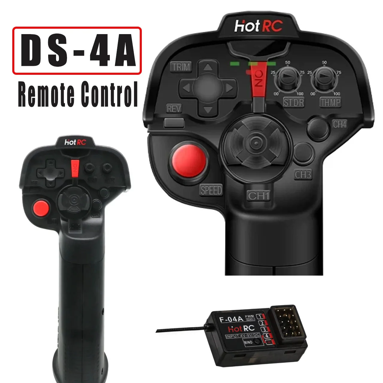 HotRC DS-4A 2 4G 4-канальный односторонний радиопередатчик с 4-канальным приемником для