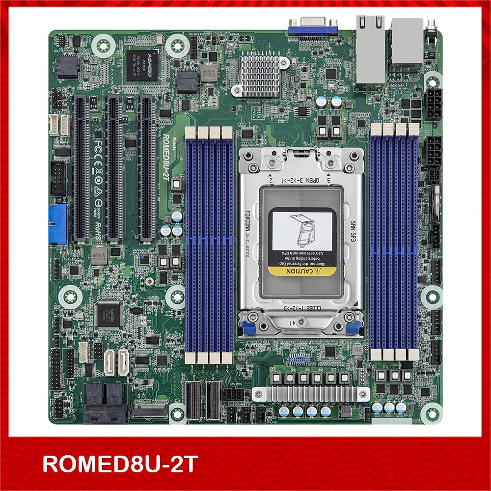 Original Server Motherboard For ASRock ROMED8U-2T LGA4094 Support AMD 7002 7003 Fully Tested Good Quality