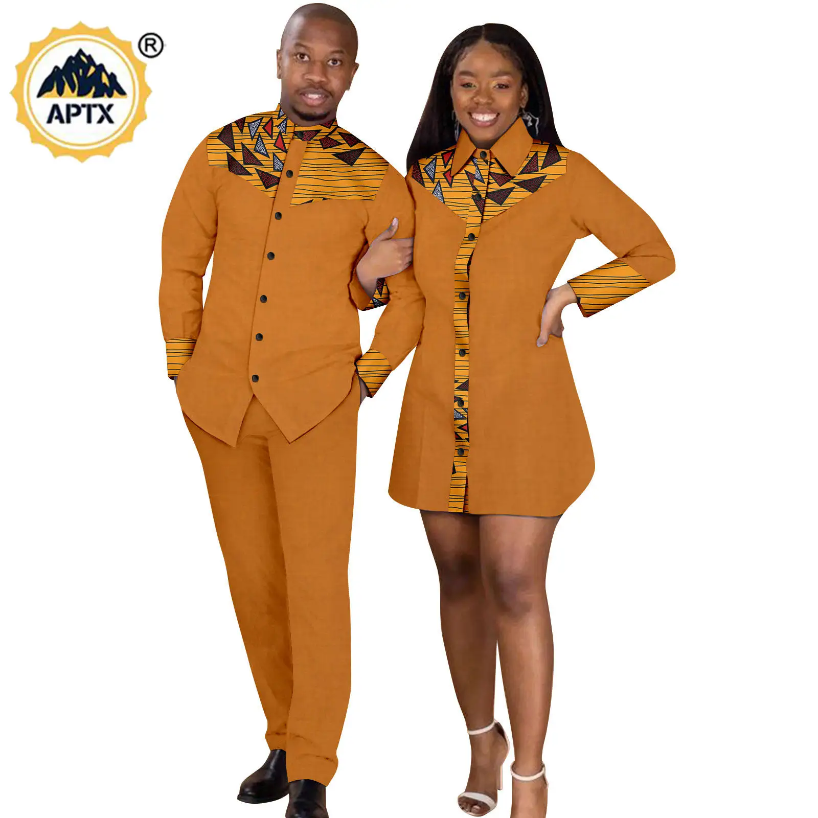 Рубашка в африканском стиле мини-платья для женщин подходящая одежда пары Дашики