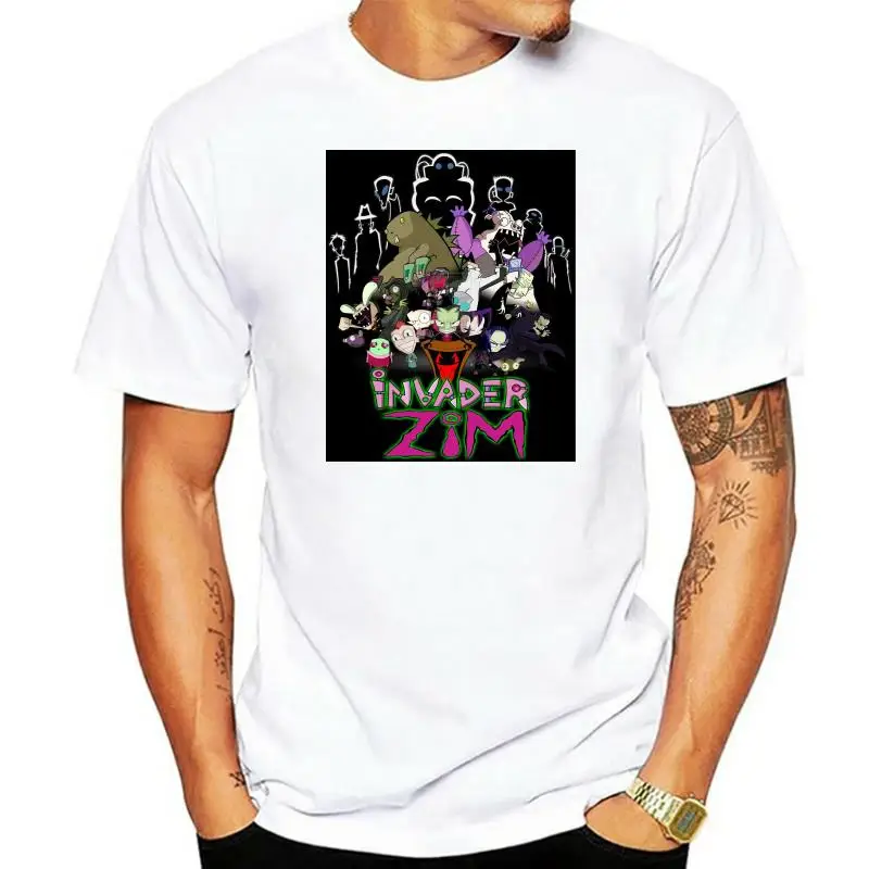 

Invader Zim TV Casual O-Neck Men's Basic Short Sleeve T-Shirt 100% Cotton Tee Shirt Printed men clothes 2019