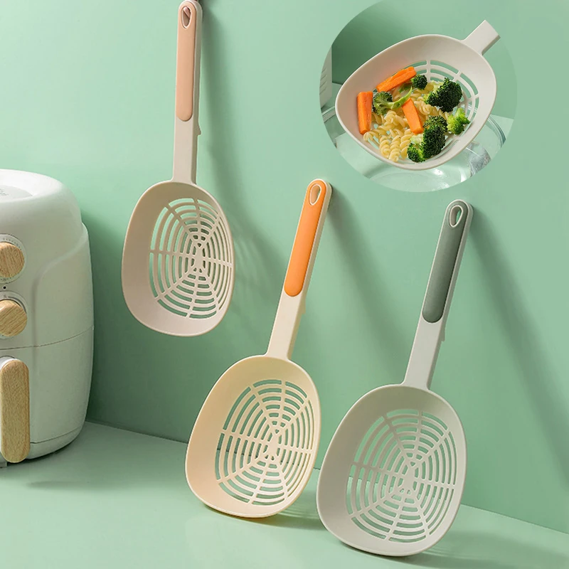 

Large Handle Vegetables Pasta Spoon High Fishing Temperature Funnel Grade Spoon Food Resistant Spaghetti Long Leaky Dumplings